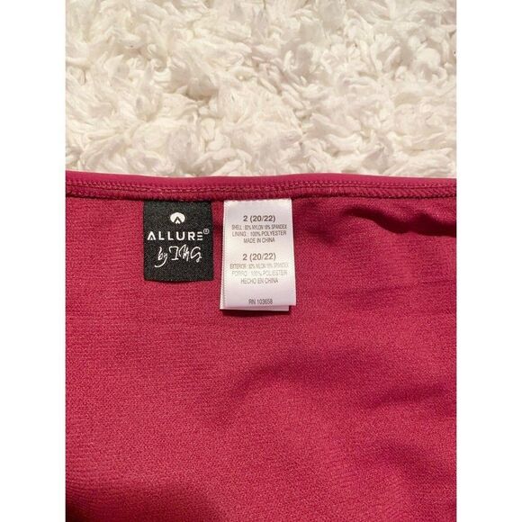 Allure IMG Maroon Cutout Bow Sides Bikini Brief Swim Bottom Plus Size 20-22 - Picture 6 of 9